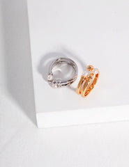 Double Band Adjustable Stacking Open Ring