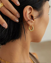 Twisted Stripe Hoop Earrings