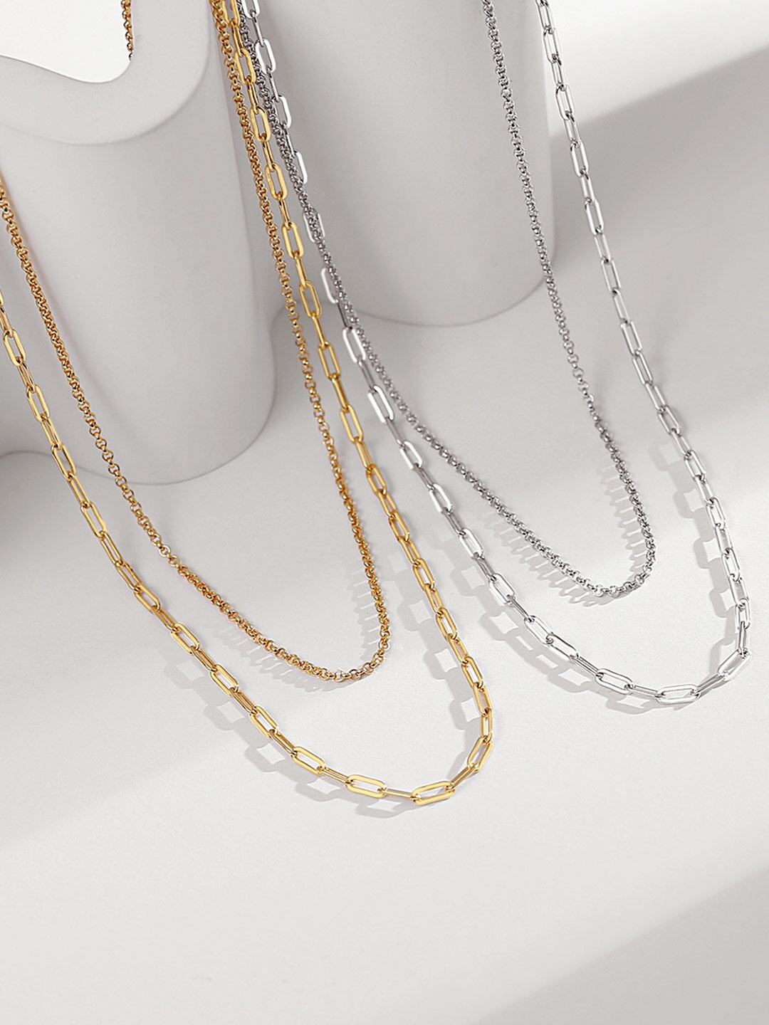 Double-Layered Necklace in Gold or Silver