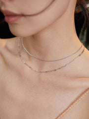 Double-Layered Necklace in Gold or Silver